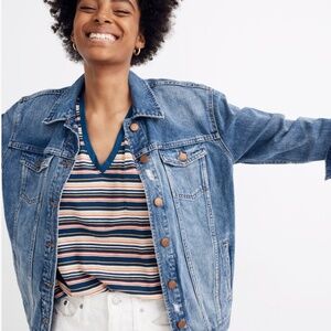 Madewell Oversized Jean Jacket in Wortham Wash